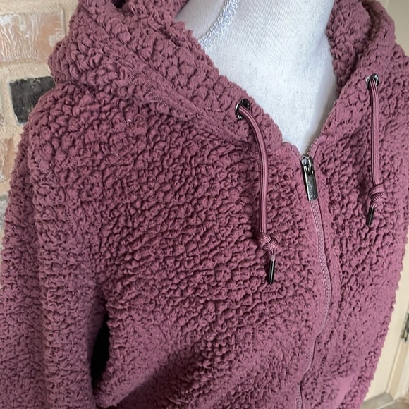 MARC NEW YORK Andrew Marc Teddy Fleece Full Zip Hoodie Jacket in Dried Rose MED - Picture 7 of 11